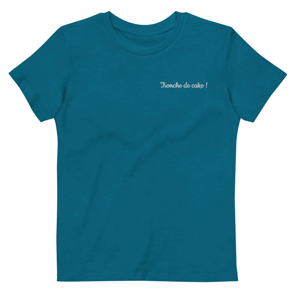 T-shirt kids bio TRONCHE DE CAKE ! Noir, Marine ou Océan