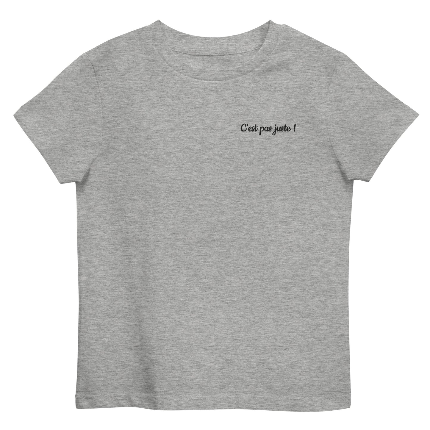 T-shirt kids bio C'EST PAS JUSTE ! / Blanc ou Gris
