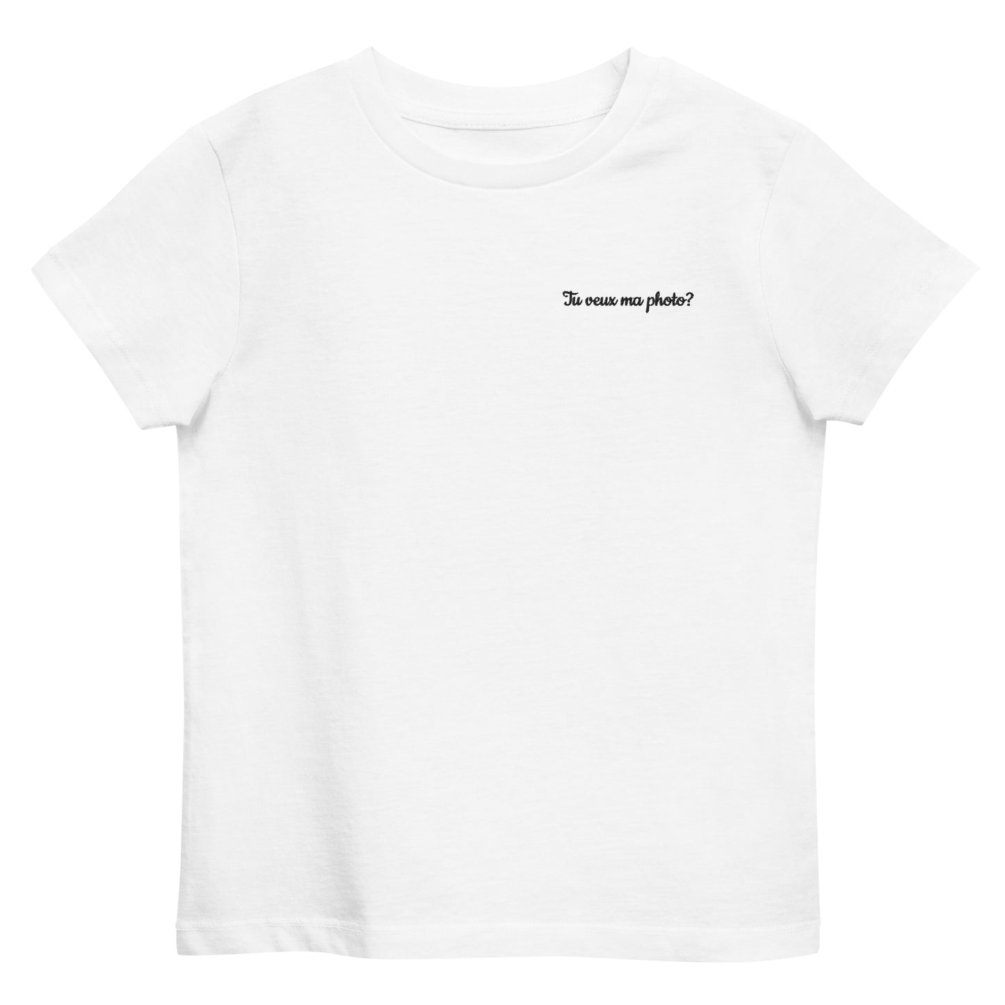 T-shirt kids bio TU VEUX MA PHOTO ? / Blanc ou gris