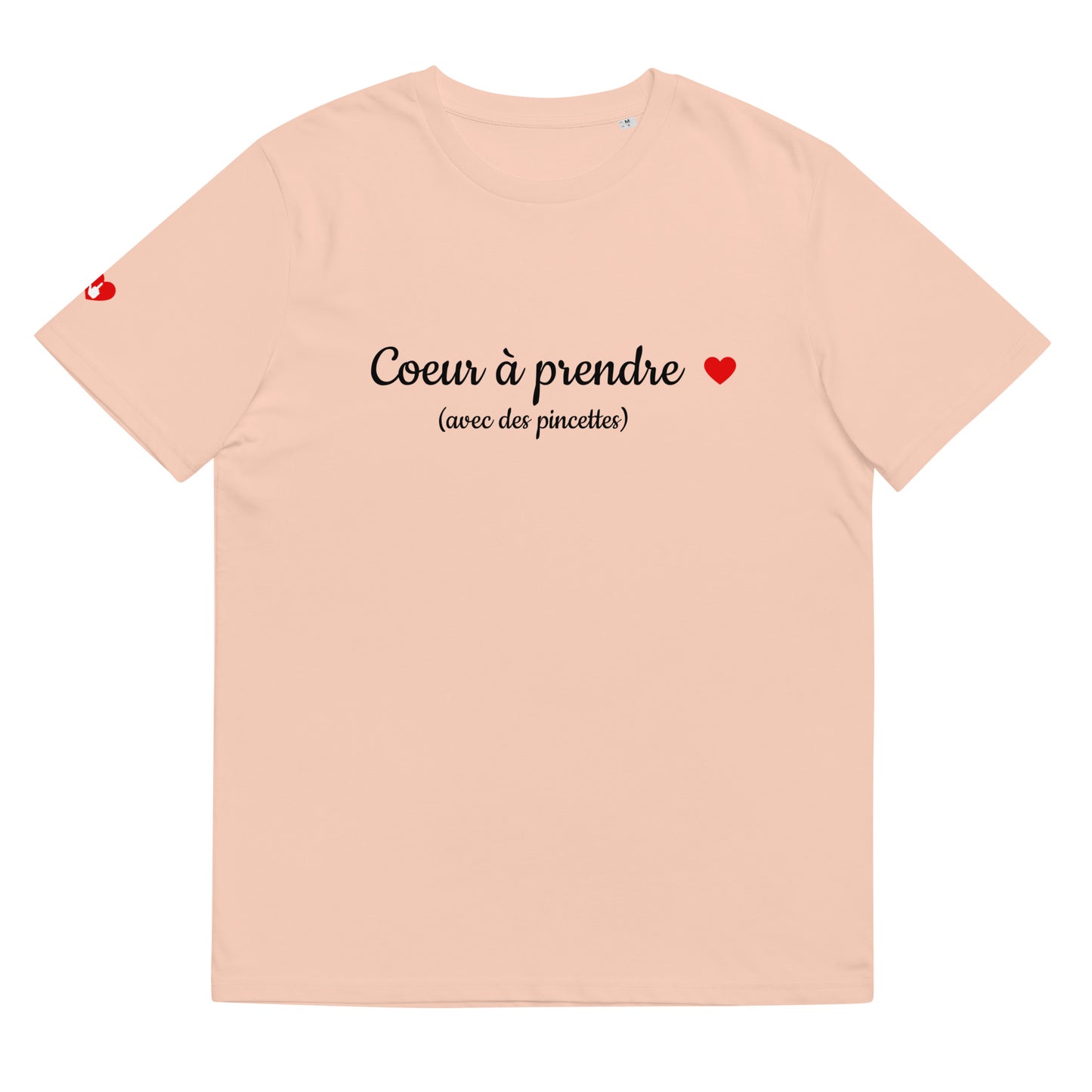 T-shirt bio unisexe : Cœur à prendre / tons clairs