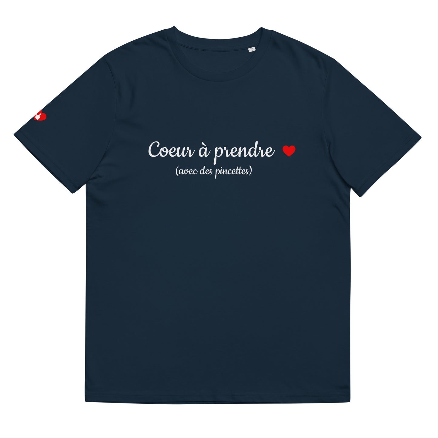 T-shirt bio unisexe : Cœur à prendre / tons foncés