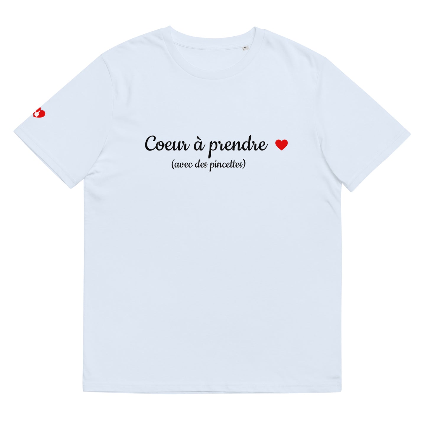 T-shirt bio unisexe : Cœur à prendre / tons clairs