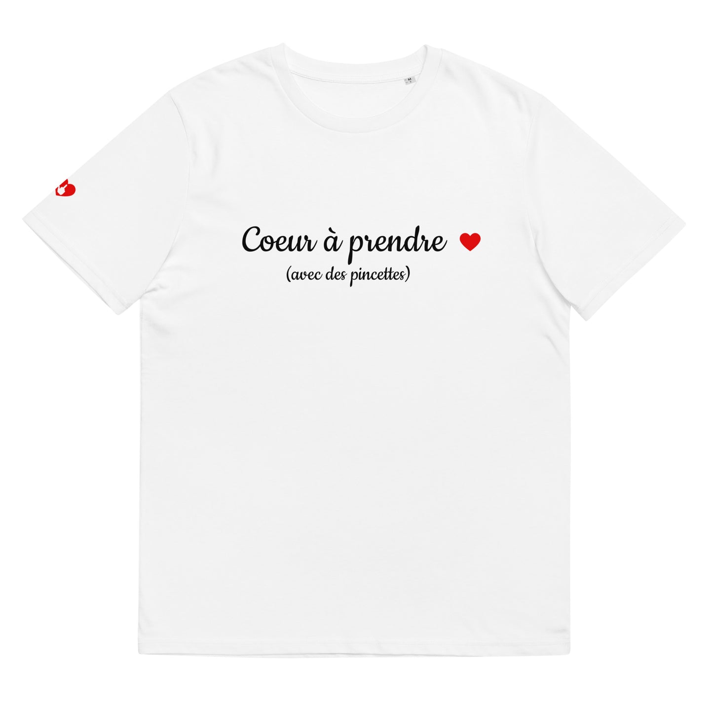T-shirt bio unisexe : Cœur à prendre / tons clairs