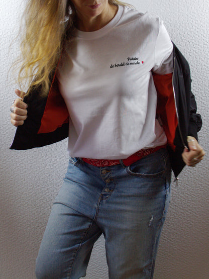 T-shirt bio unisexe : Putain de bordel de merde / Blanc ou Gris