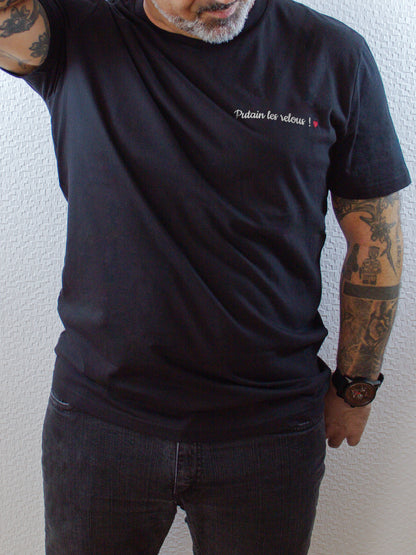 T-shirt bio unisexe : Putain les relous / Noir ou Bleu