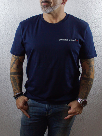 T-shirt bio unisexe : Je m'en bats les steaks / Noir ou Bleu