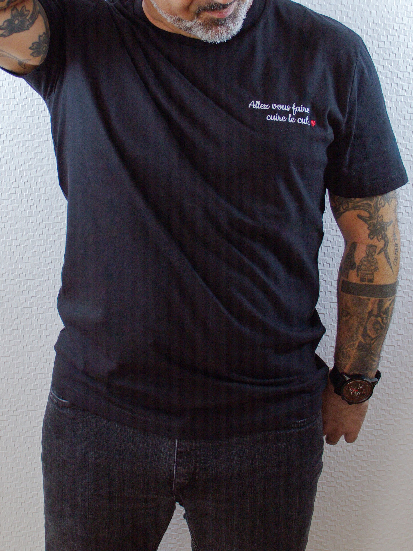 T-shirt bio unisexe : Allez vous faire cuire le cul / Noir ou Bleu