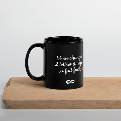 Mug noir Lettres Café