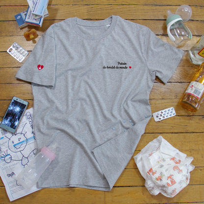 T-shirt bio unisexe : Putain de bordel de merde / Blanc ou Gris