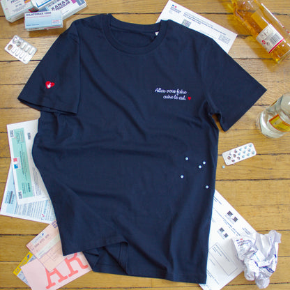 T-shirt bio unisexe : Allez vous faire cuire le cul / Noir ou Bleu