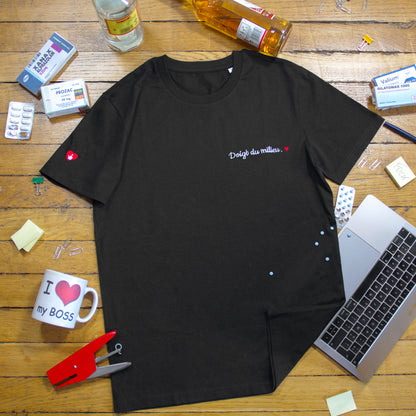 T-shirt bio unisexe : Doigt du milieu / Noir ou Bleu