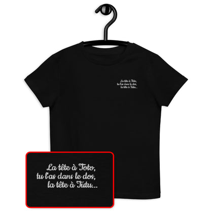 T-shirt kids bio LA TETE A TOTO... / Noir, Bleu Marine ou Bleu Océan