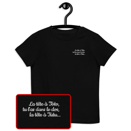 T-shirt kids bio LA TETE A TOTO... / Noir, Bleu Marine ou Bleu Océan
