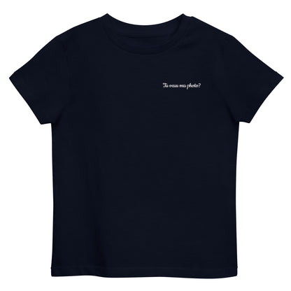 T-shirt kids bio TU VEUX MA PHOTO ? / Noir, Bleu Marine ou Bleu Océan
