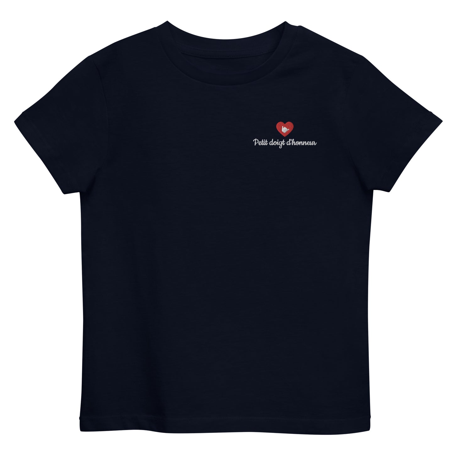 T-shirt kids bio PETIT DOIGT D'HONNEUR / Noir, Bleu Marine ou Bleu Océan