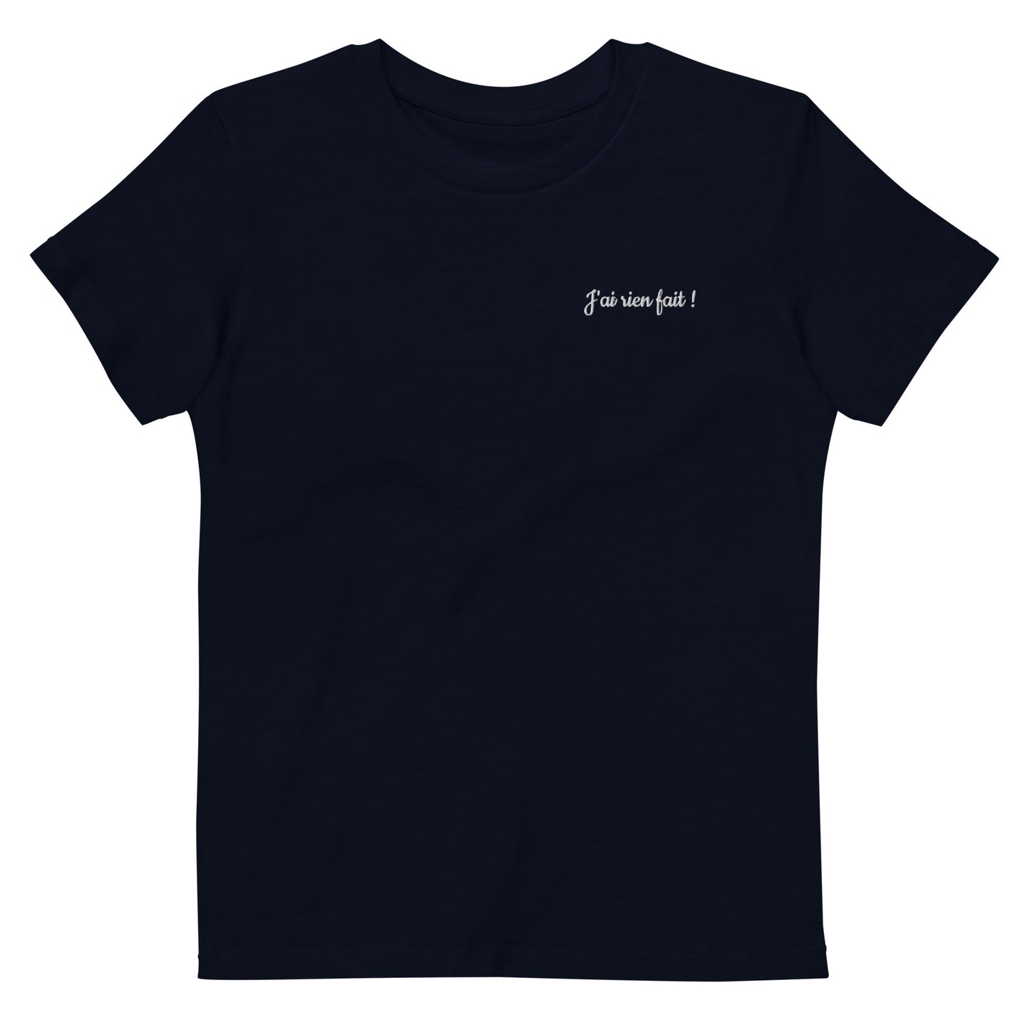 T-shirt kids bio J'AI RIEN FAIT / Noir, Bleu Marine ou Bleu Océan
