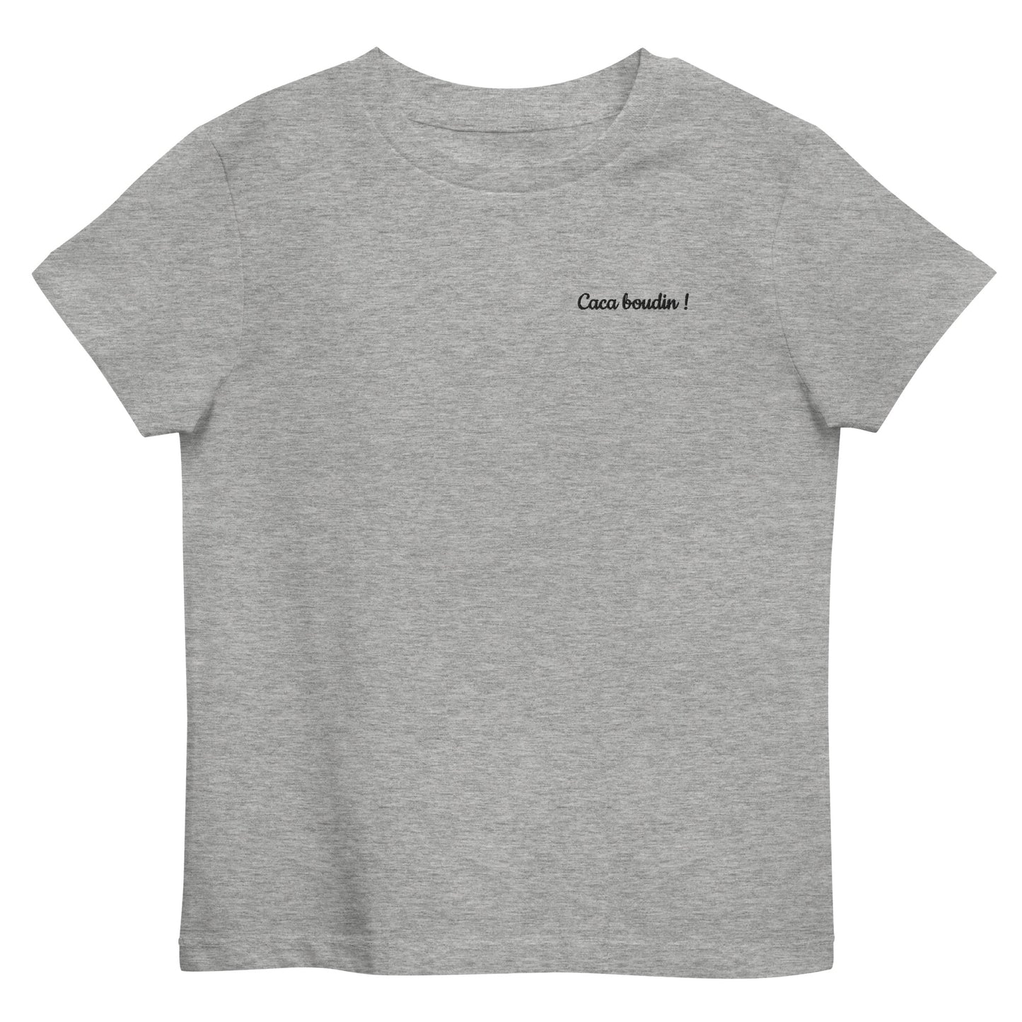 T-shirt kids bio CACA BOUDIN ! Blanc ou Gris