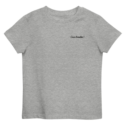 T-shirt kids bio CACA BOUDIN ! Blanc ou Gris
