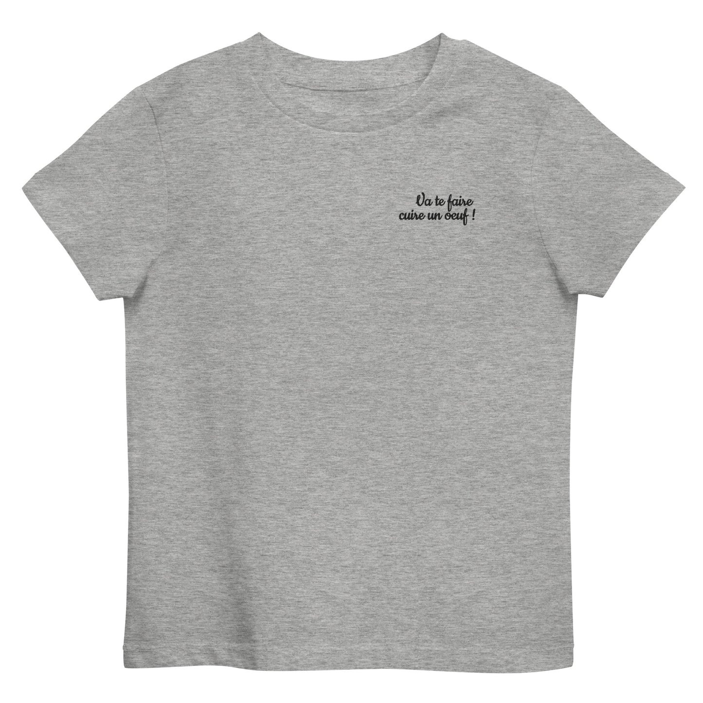 T-shirt kids bio VA TE FAIRE CUIRE UN OEUF / Blanc ou Gris