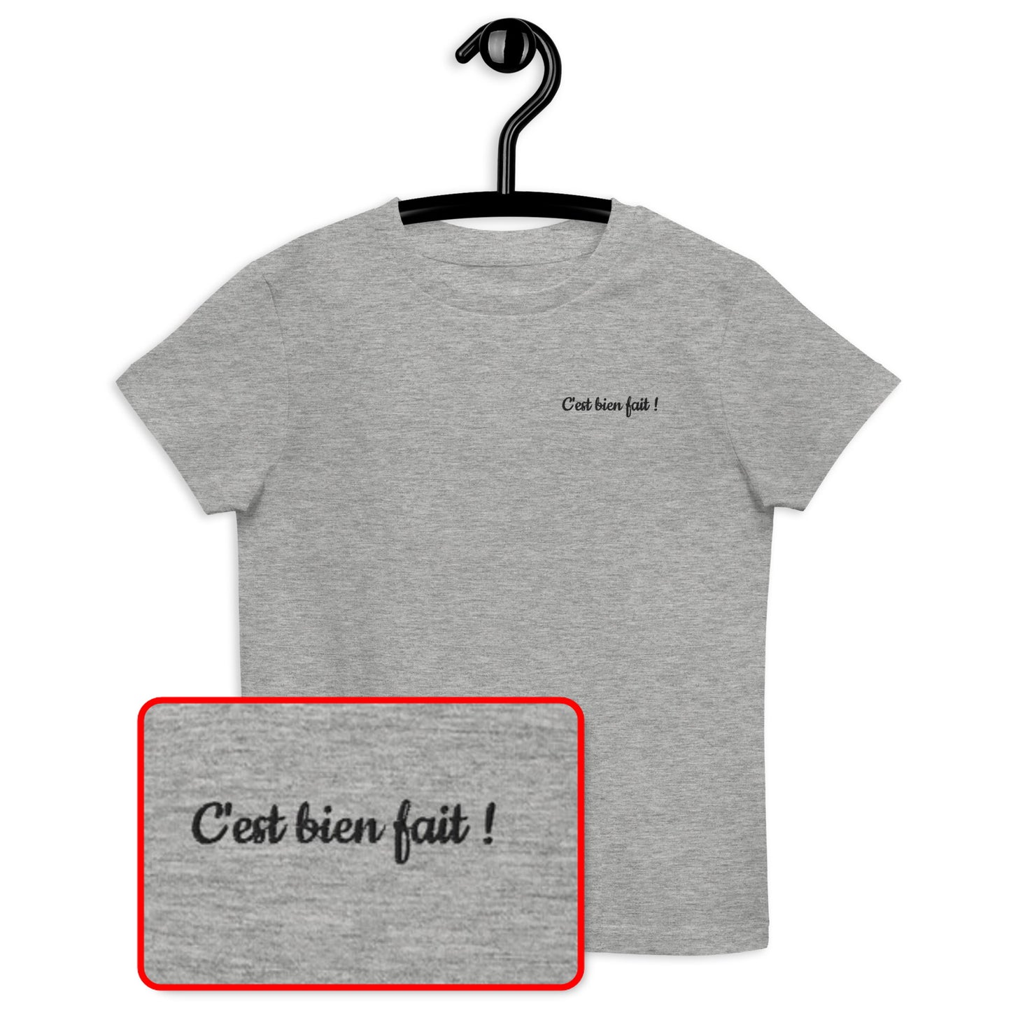 T-shirt kids bio C'EST BIEN FAIT ! / Blanc ou Gris