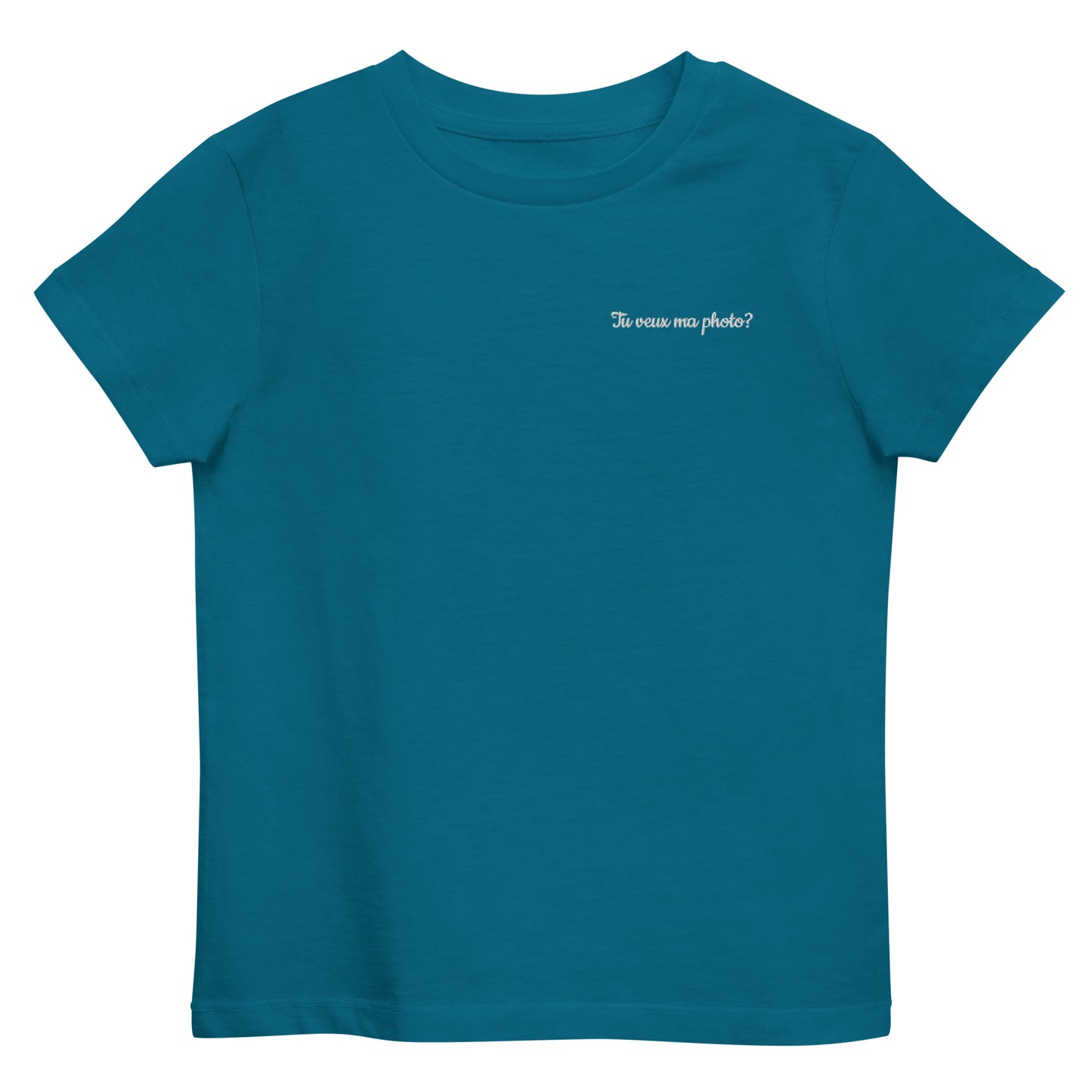 T-shirt kids bio TU VEUX MA PHOTO ? / Noir, Bleu Marine ou Bleu Océan