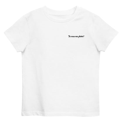 T-shirt kids bio TU VEUX MA PHOTO ? / Blanc ou gris