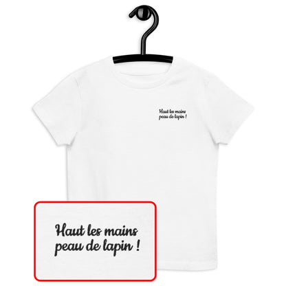 T-shirt kids bio HAUT LES MAINS PEAU DE LAPIN / Blanc ou Gris