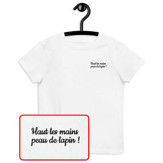 T-shirt kids bio HAUT LES MAINS PEAU DE LAPIN / Blanc ou Gris