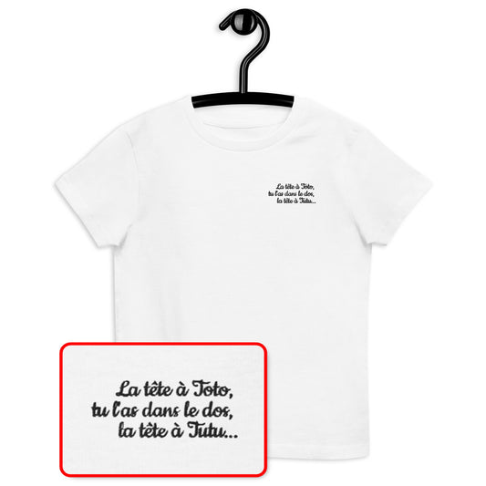 T-shirt kids bio LA TETE A TOTO... / Blanc ou Gris