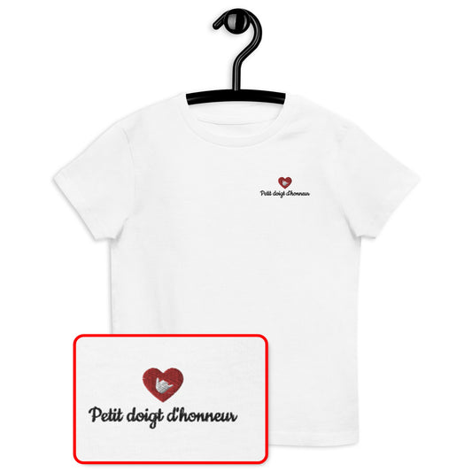T-shirt kids bio PETIT DOIGT D'HONNEUR / Blanc ou Gris