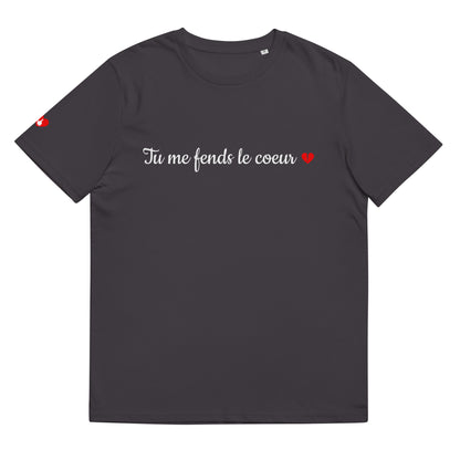 T-shirt bio unisexe : Tu me fends le coeur / tons foncés