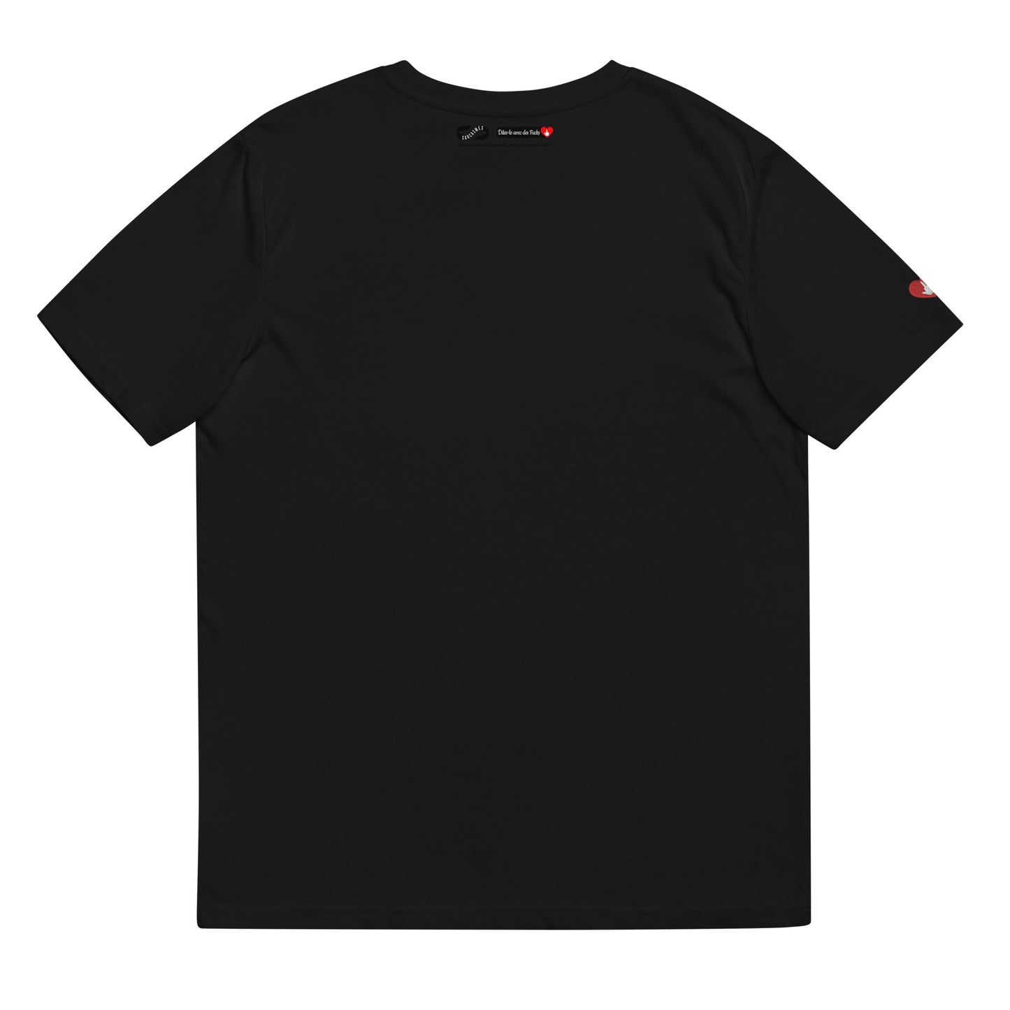 T-shirt bio unisexe : LOGO COEUR DITES-LE AVEC DES FUCKS / Noir ou Bleu