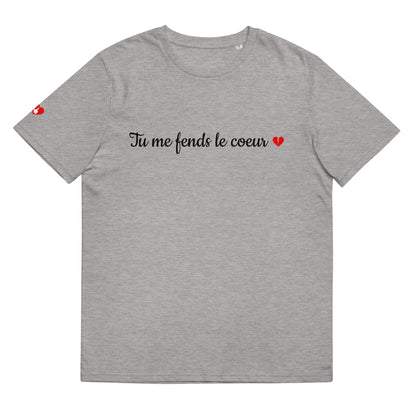 T-shirt bio unisexe : Tu me fends le coeur / tons clairs