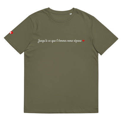T-shirt bio unisexe : Jusqu'à ce que l'Amour nous sépare / tons foncés