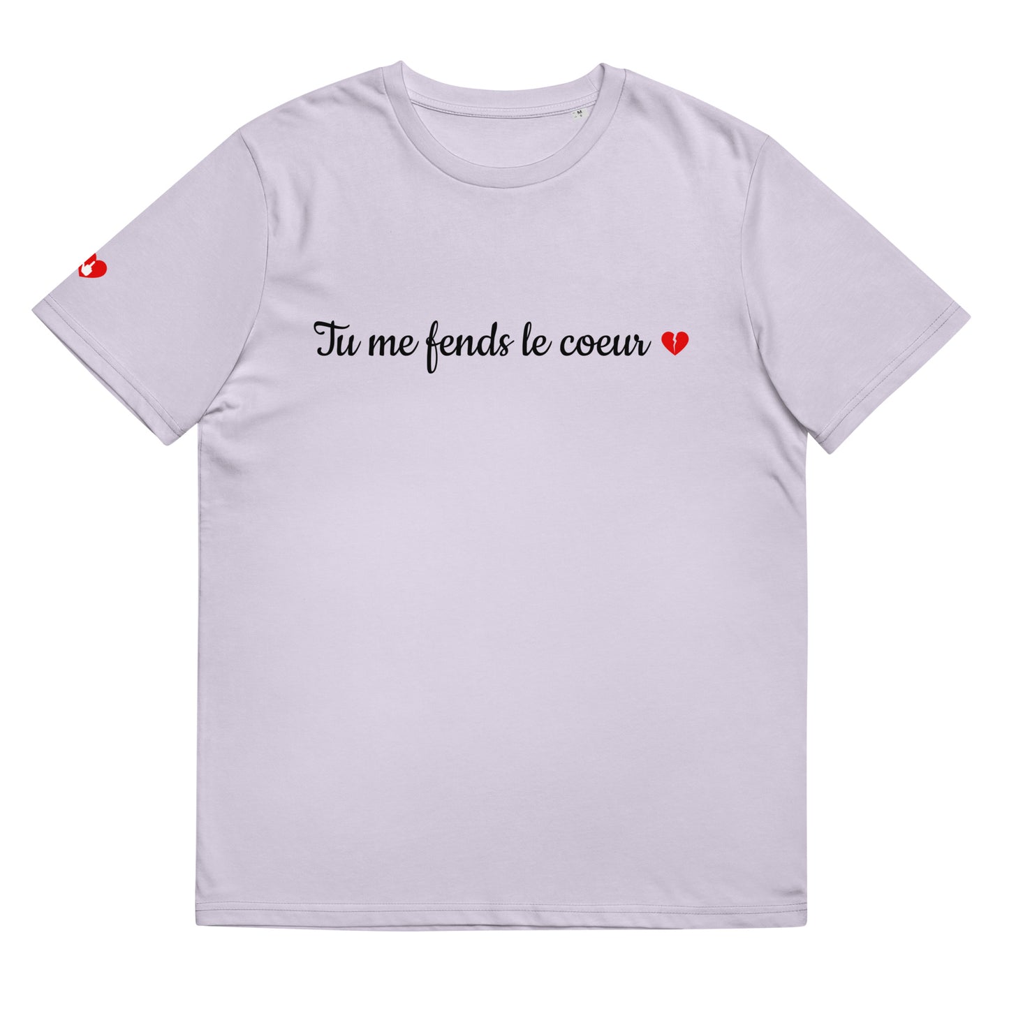 T-shirt bio unisexe : Tu me fends le coeur / tons clairs