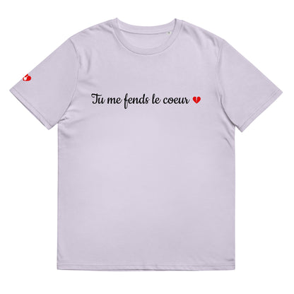T-shirt bio unisexe : Tu me fends le coeur / tons clairs