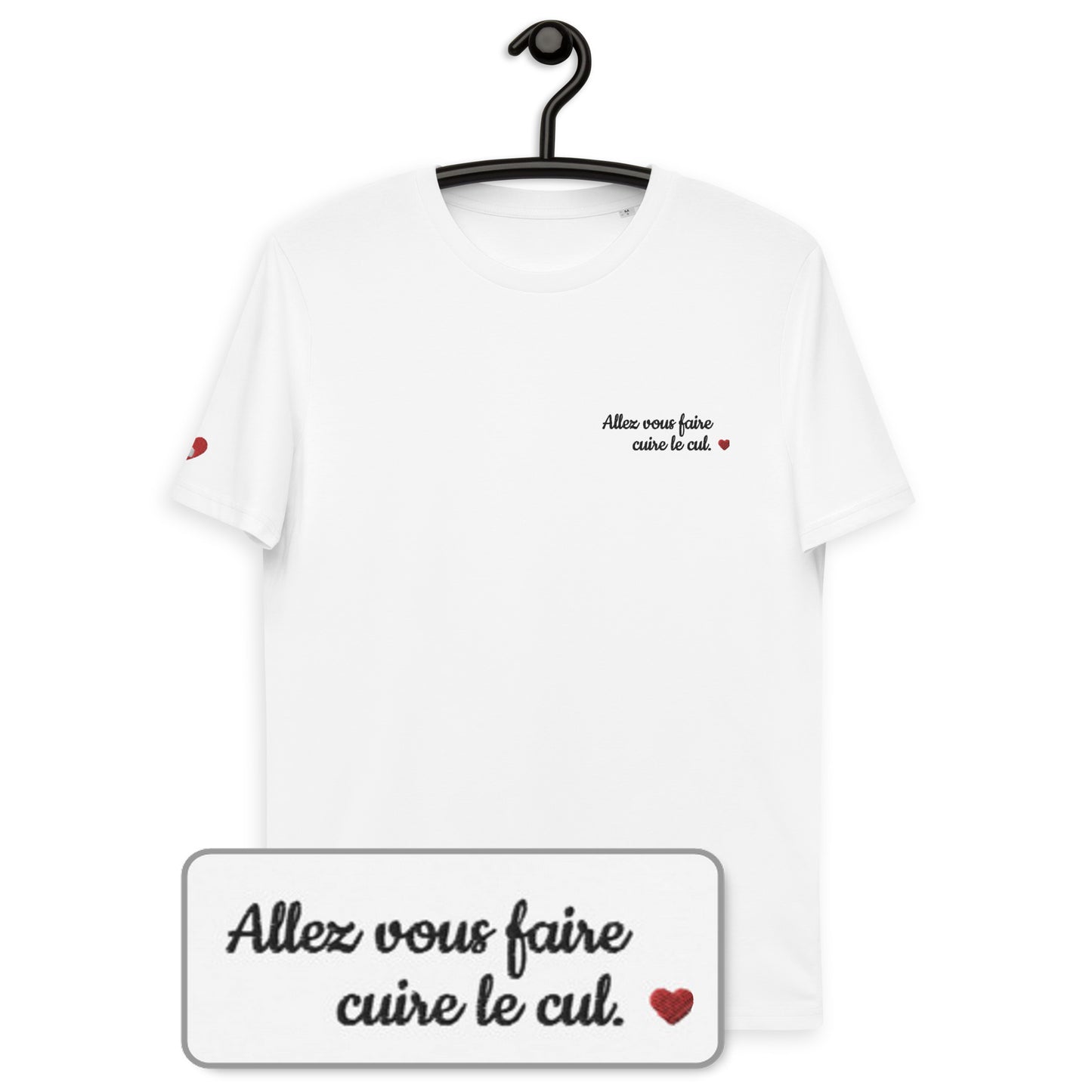 T-shirt bio unisexe : Allez vous faire cuire le cul / Blanc ou Gris