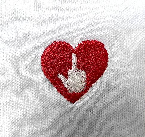 T-shirt bio unisexe : Doigt du milieu / Blanc ou Gris