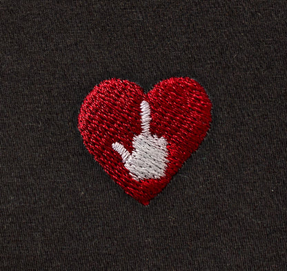 T-shirt bio unisexe : LOGO COEUR DITES-LE AVEC DES FUCKS / Noir ou Bleu